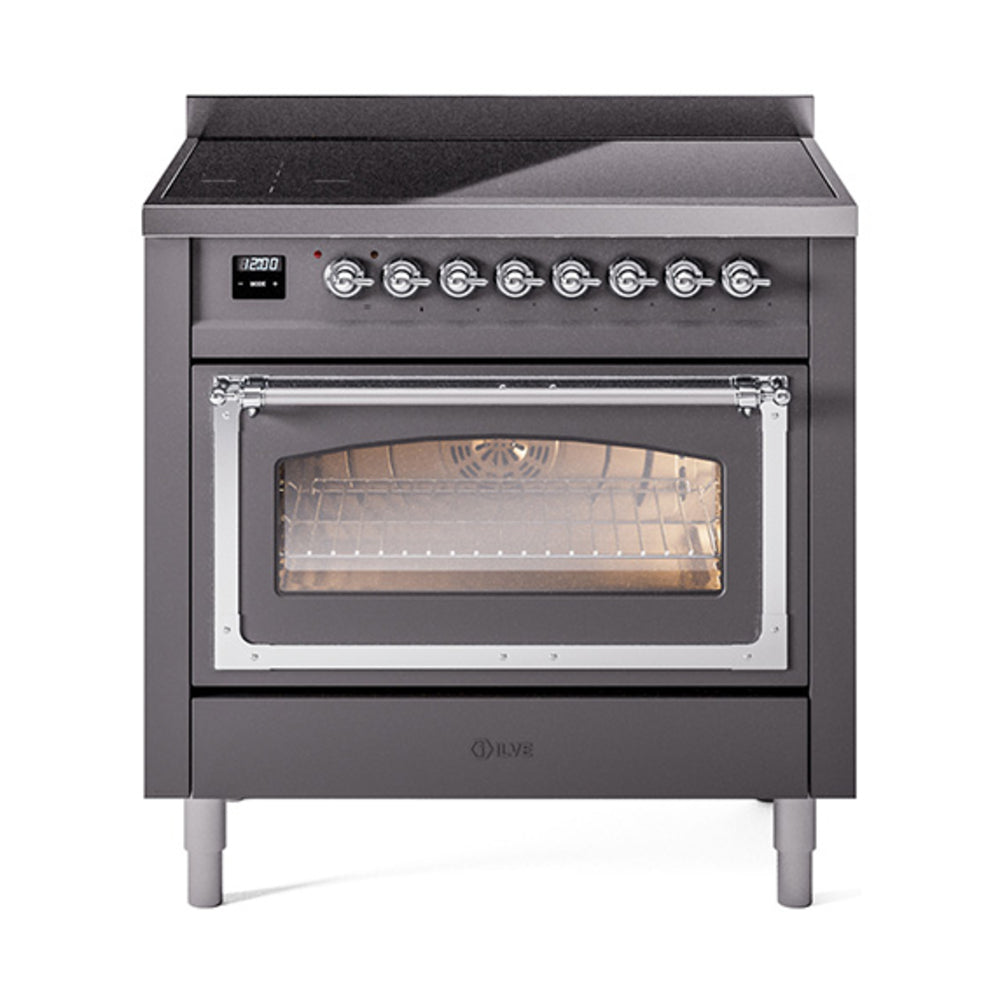 ILVE Nostalgie II Noblesse 36" Induction Freestanding Range with Triple Glass Door UNI366NMP