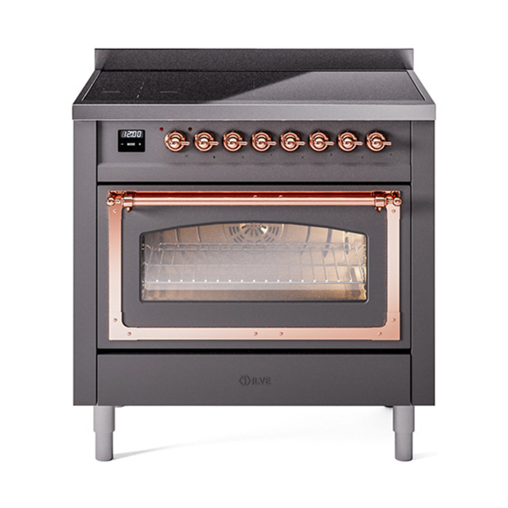 ILVE Nostalgie II Noblesse 36" Induction Freestanding Range with Triple Glass Door UNI366NMP