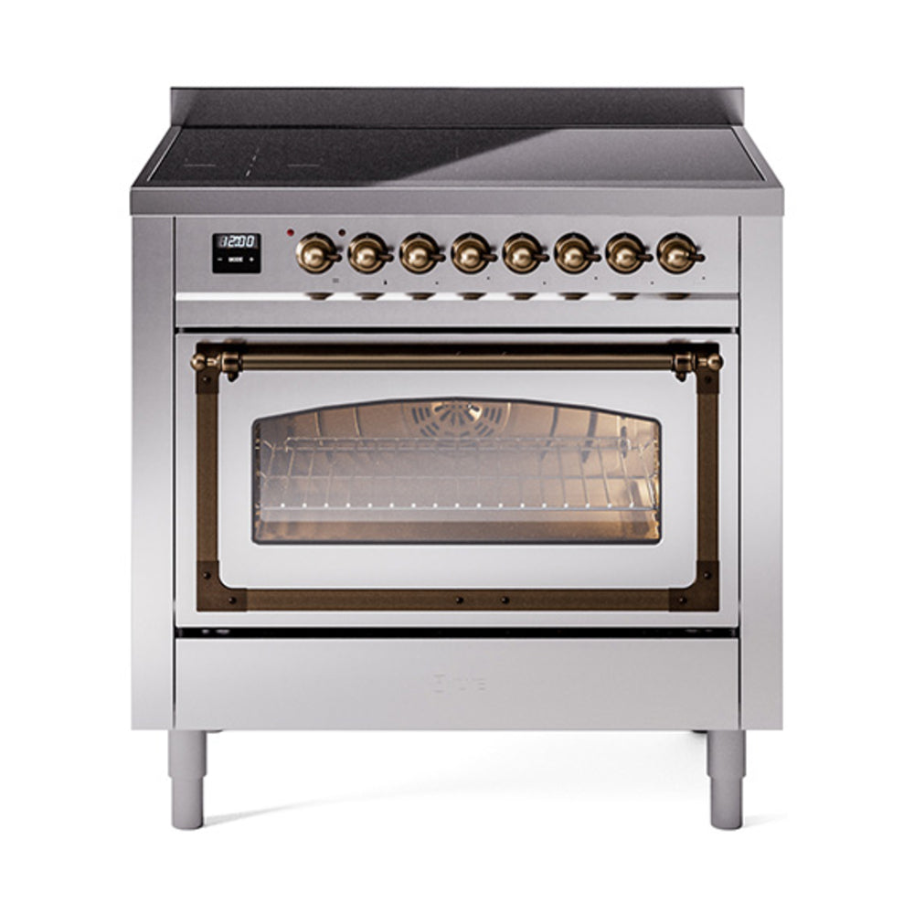 ILVE Nostalgie II Noblesse 36" Induction Freestanding Range with Triple Glass Door UNI366NMP