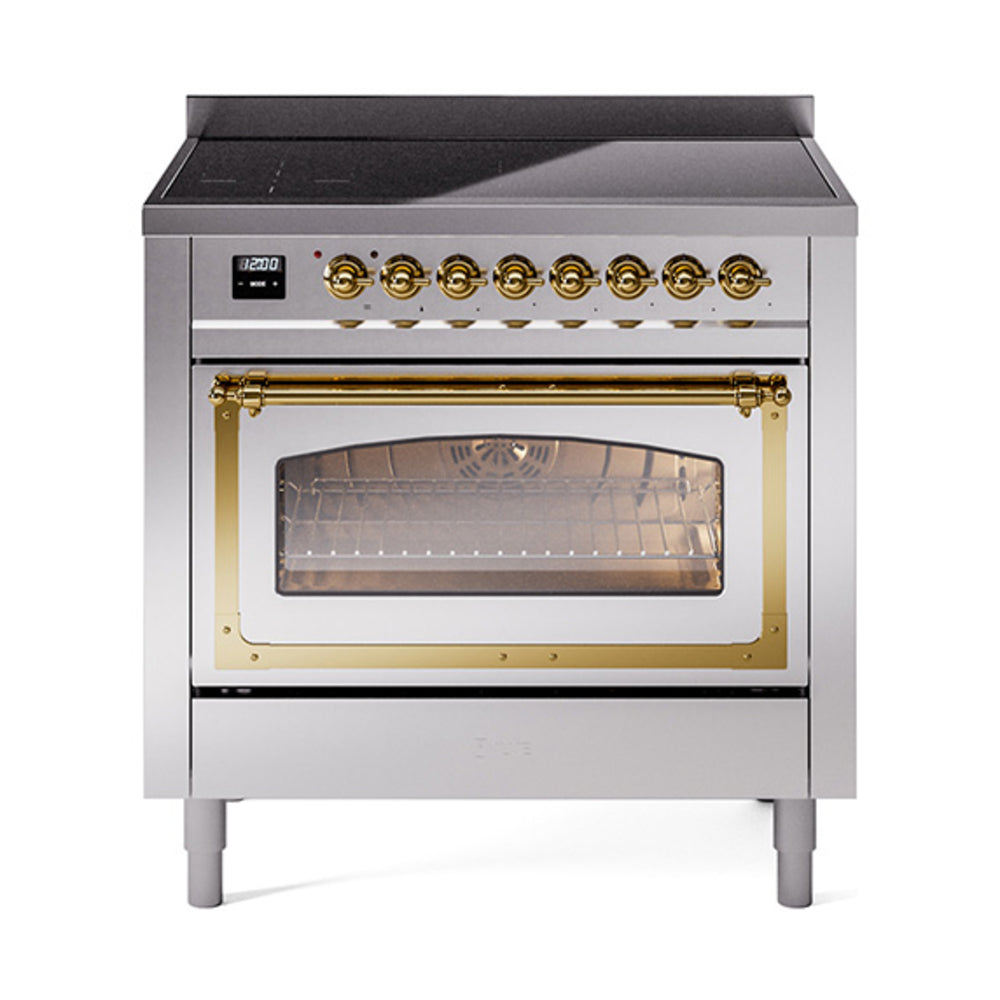ILVE Nostalgie II Noblesse 36" Induction Freestanding Range with Triple Glass Door UNI366NMP