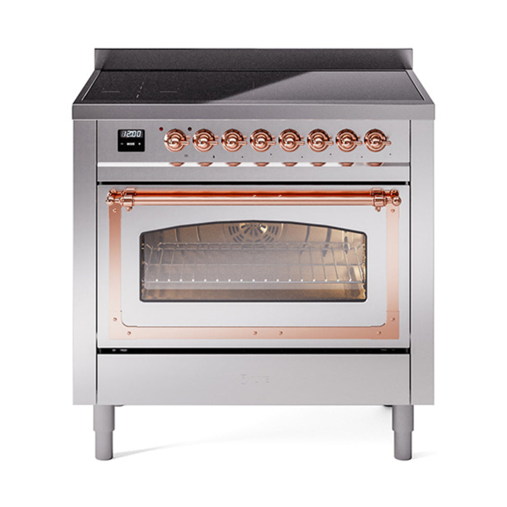 ILVE Nostalgie II Noblesse 36" Induction Freestanding Range with Triple Glass Door UNI366NMP