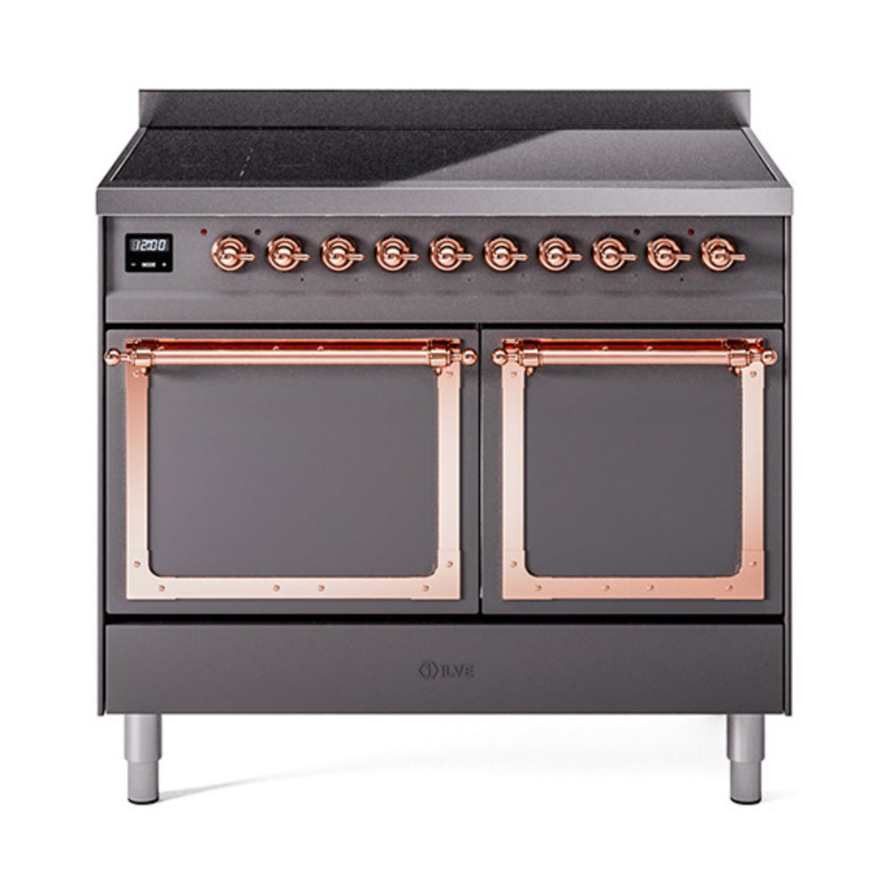 ILVE Nostalgie II Noblesse 40" Induction Freestanding Range with Solid Door UNDI406QNMP