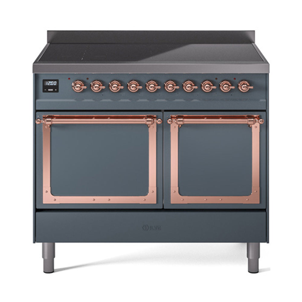 ILVE Nostalgie II Noblesse 40" Induction Freestanding Range with Solid Door UNDI406QNMP