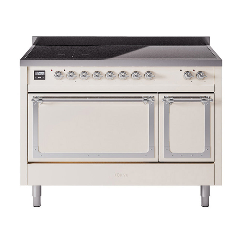 ILVE Nostalgie II Noblesse 48" Induction Freestanding Range with Solid Door UNI486QNMP