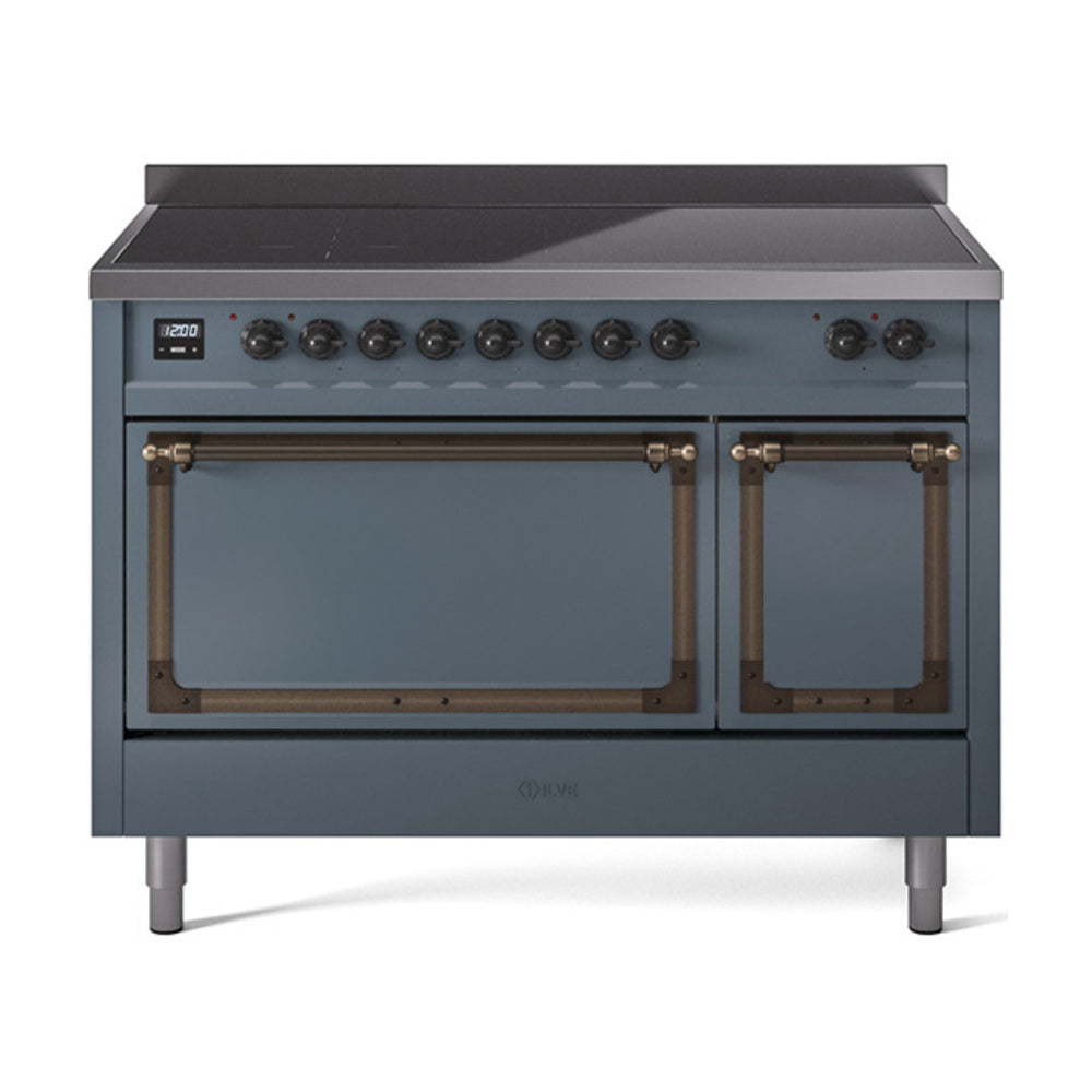 ILVE Nostalgie II Noblesse 48" Induction Freestanding Range with Solid Door UNI486QNMP