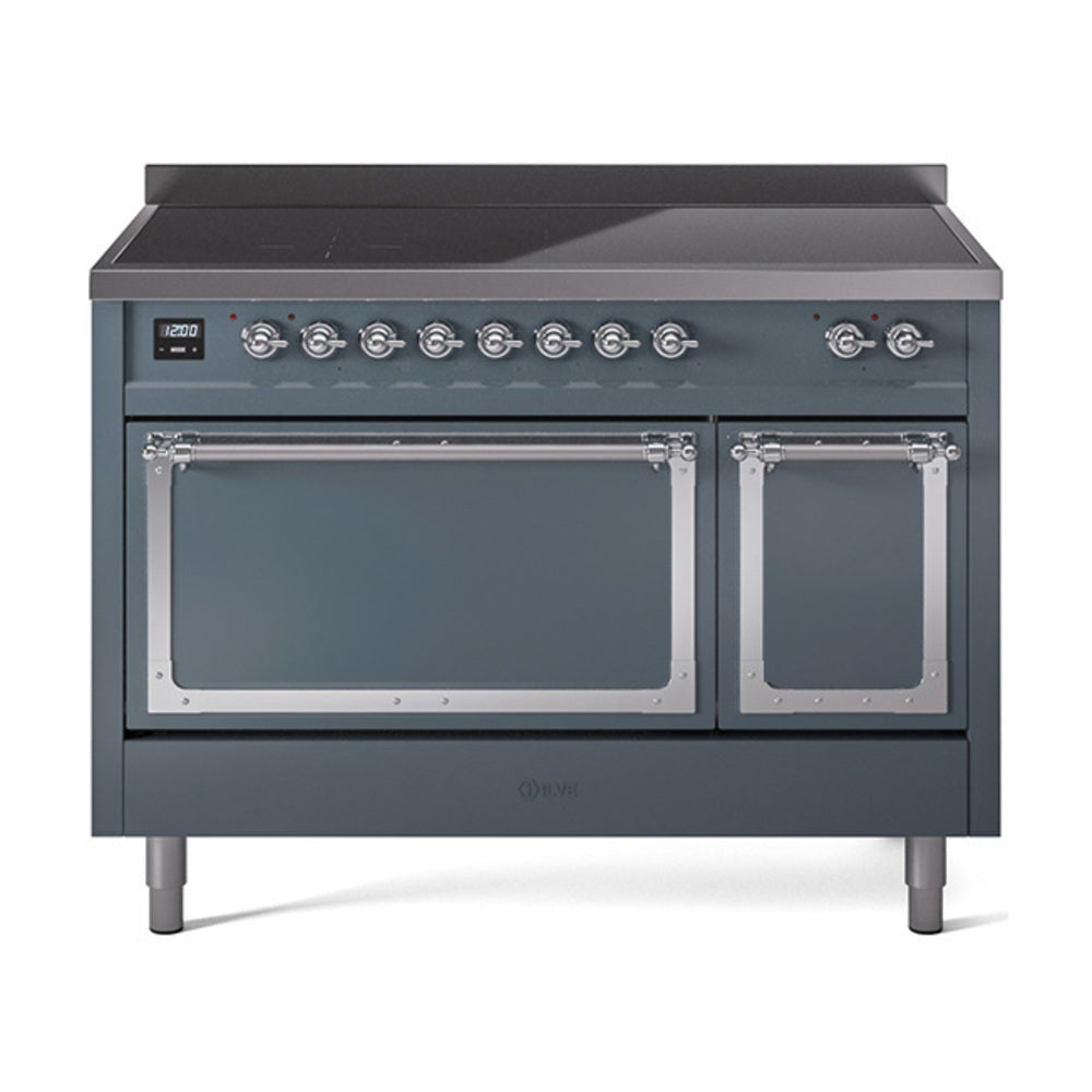 ILVE Nostalgie II Noblesse 48" Induction Freestanding Range with Solid Door UNI486QNMP