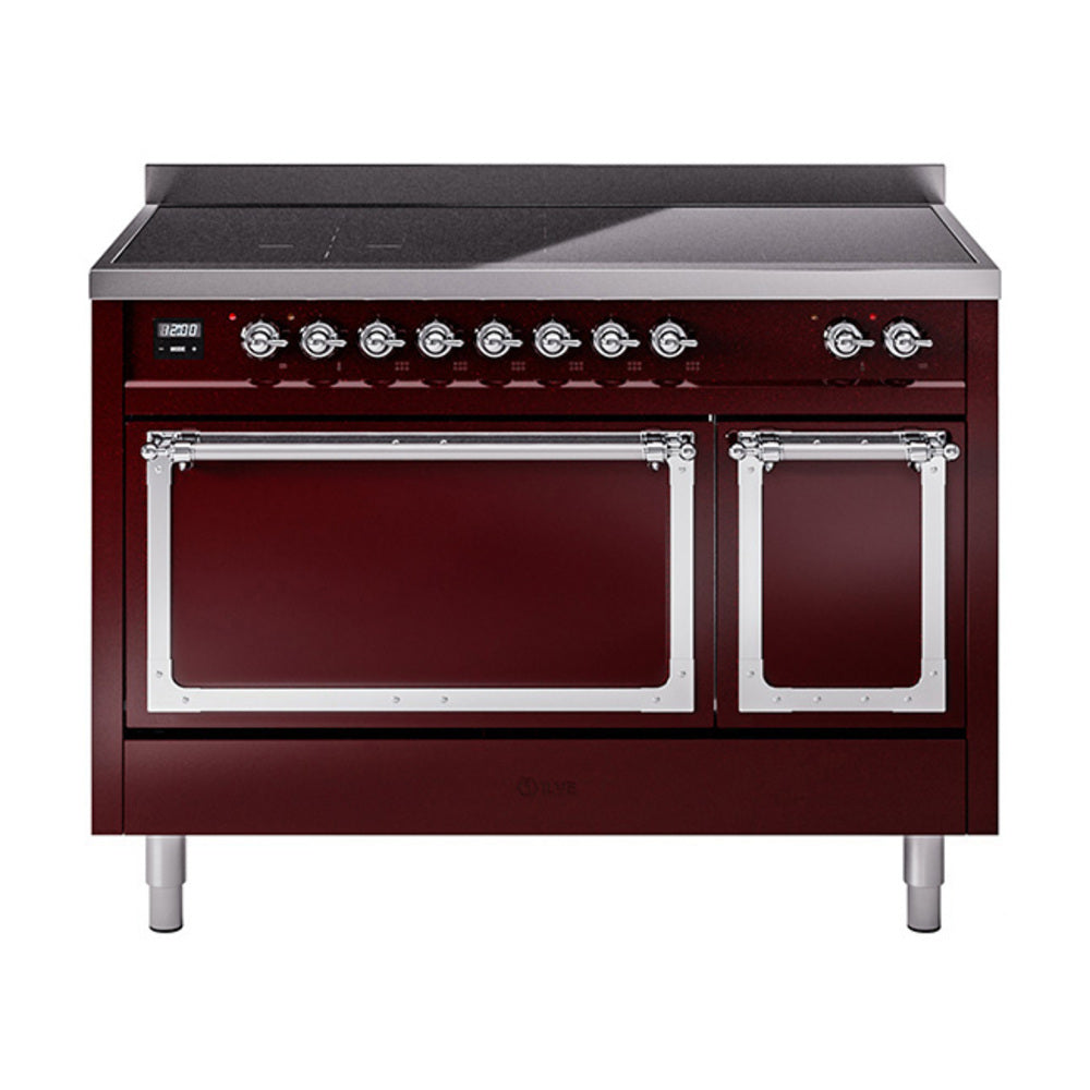 ILVE Nostalgie II Noblesse 48" Induction Freestanding Range with Solid Door UNI486QNMP