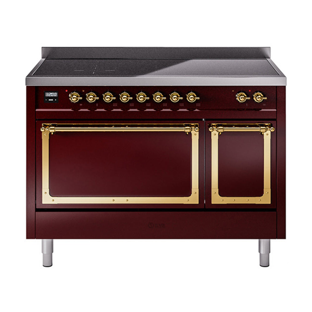 ILVE Nostalgie II Noblesse 48" Induction Freestanding Range with Solid Door UNI486QNMP