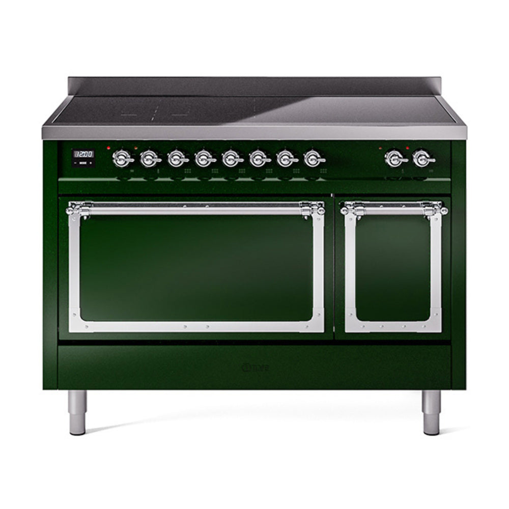 ILVE Nostalgie II Noblesse 48" Induction Freestanding Range with Solid Door UNI486QNMP