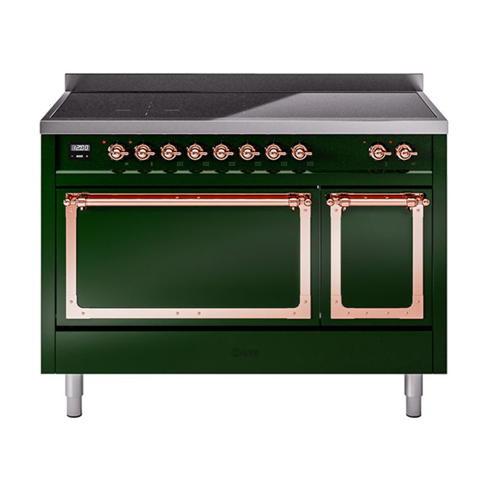 ILVE Nostalgie II Noblesse 48" Induction Freestanding Range with Solid Door UNI486QNMP