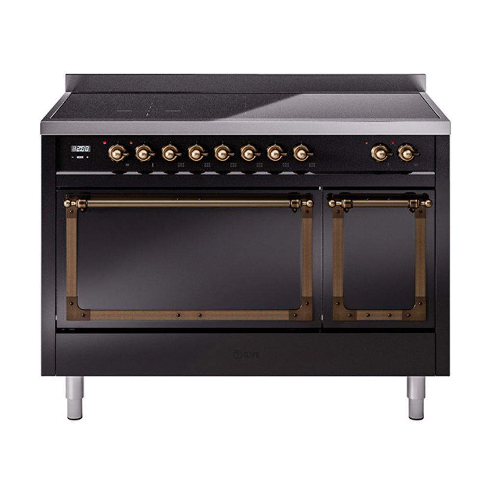 ILVE Nostalgie II Noblesse 48" Induction Freestanding Range with Solid Door UNI486QNMP