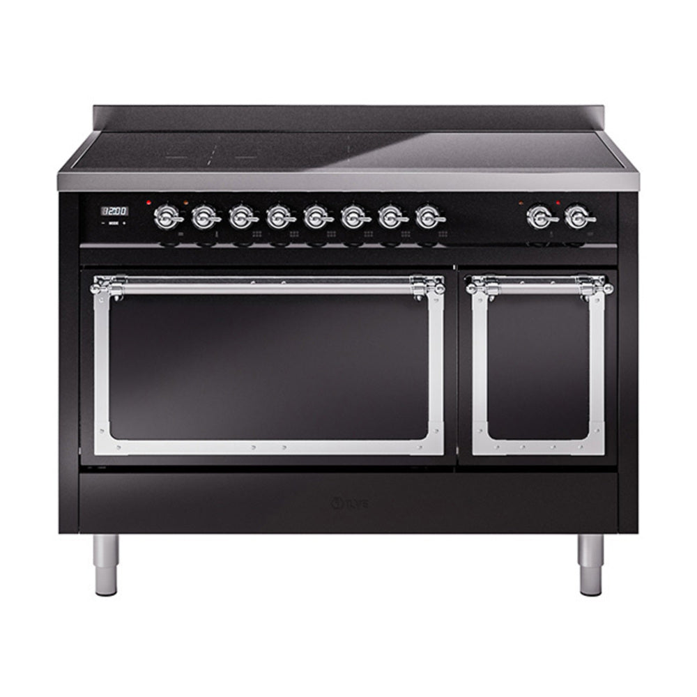 ILVE Nostalgie II Noblesse 48" Induction Freestanding Range with Solid Door UNI486QNMP