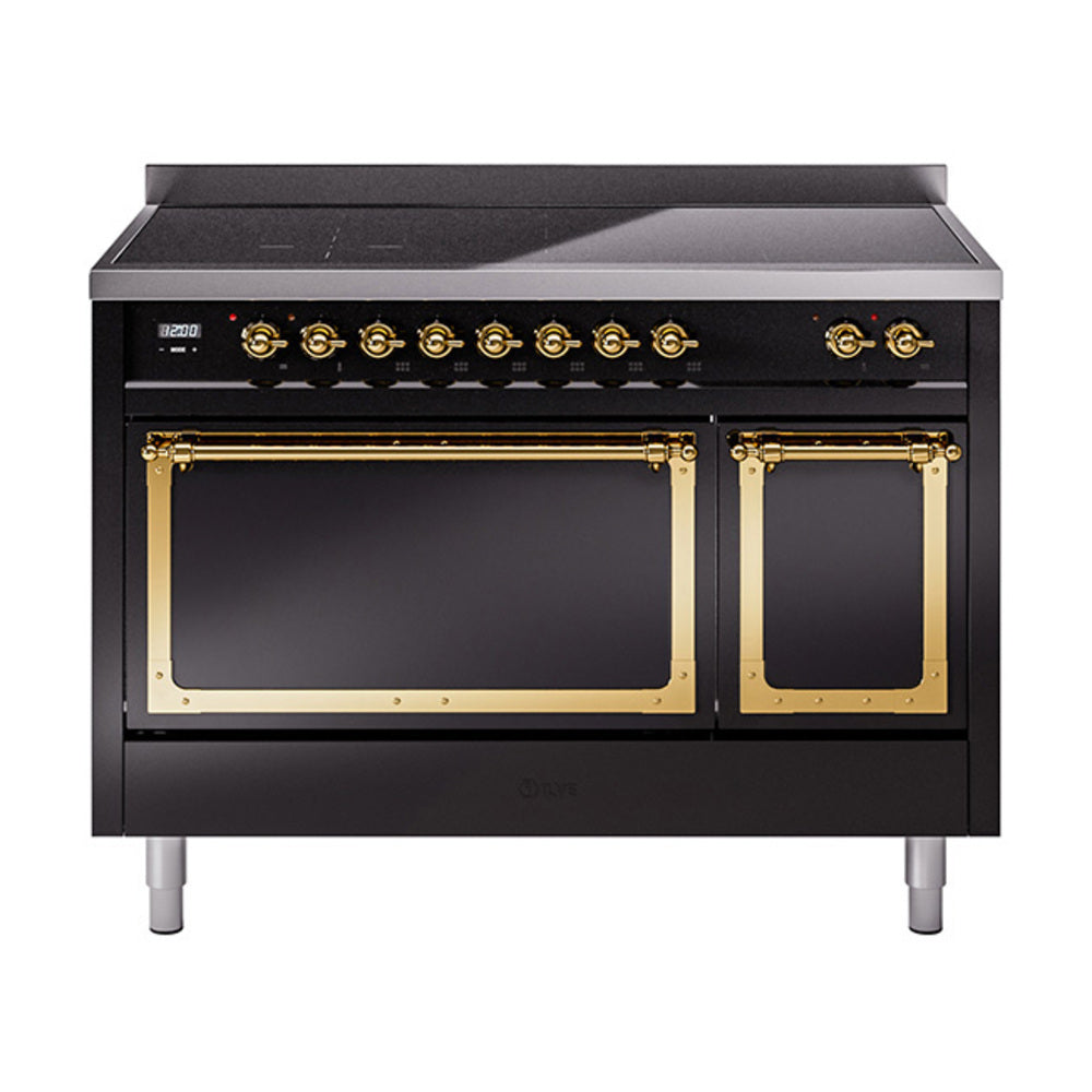 ILVE Nostalgie II Noblesse 48" Induction Freestanding Range with Solid Door UNI486QNMP