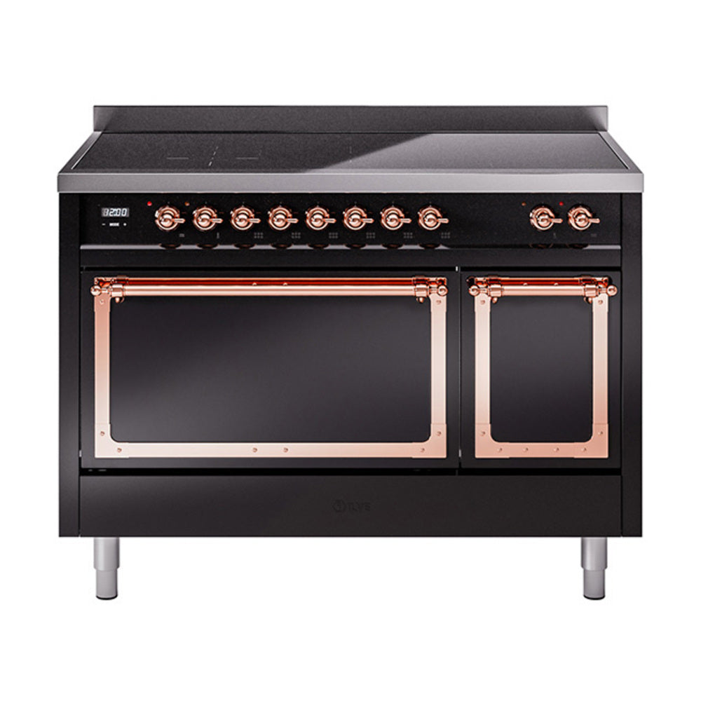 ILVE Nostalgie II Noblesse 48" Induction Freestanding Range with Solid Door UNI486QNMP