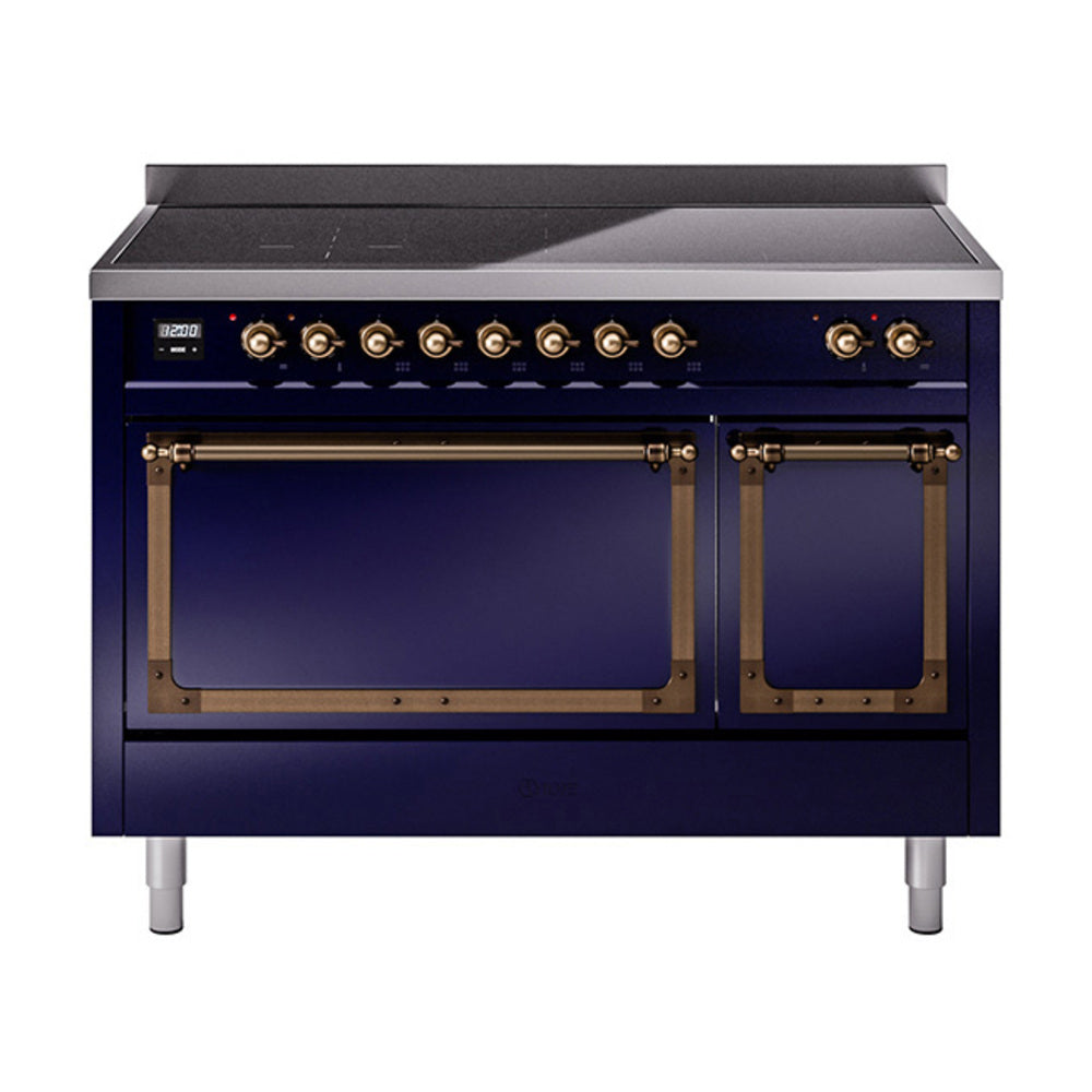 ILVE Nostalgie II Noblesse 48" Induction Freestanding Range with Solid Door UNI486QNMP