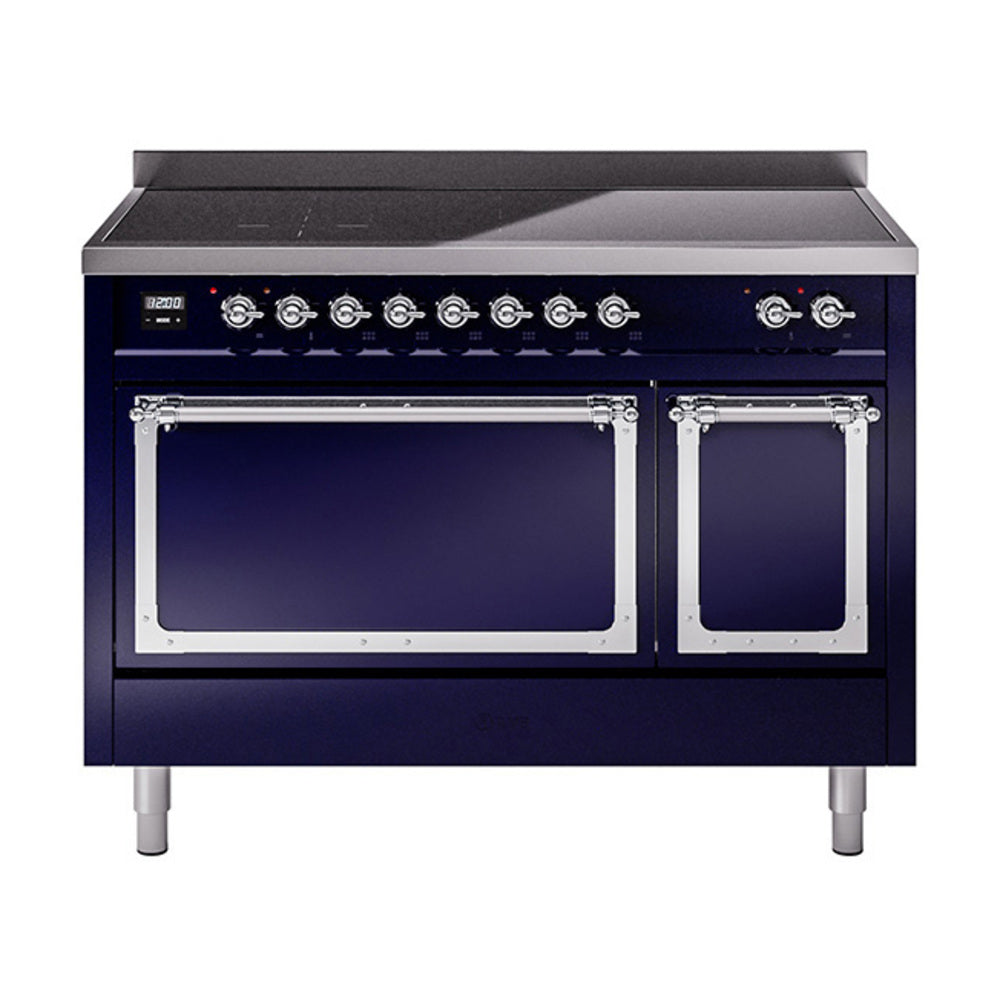 ILVE Nostalgie II Noblesse 48" Induction Freestanding Range with Solid Door UNI486QNMP
