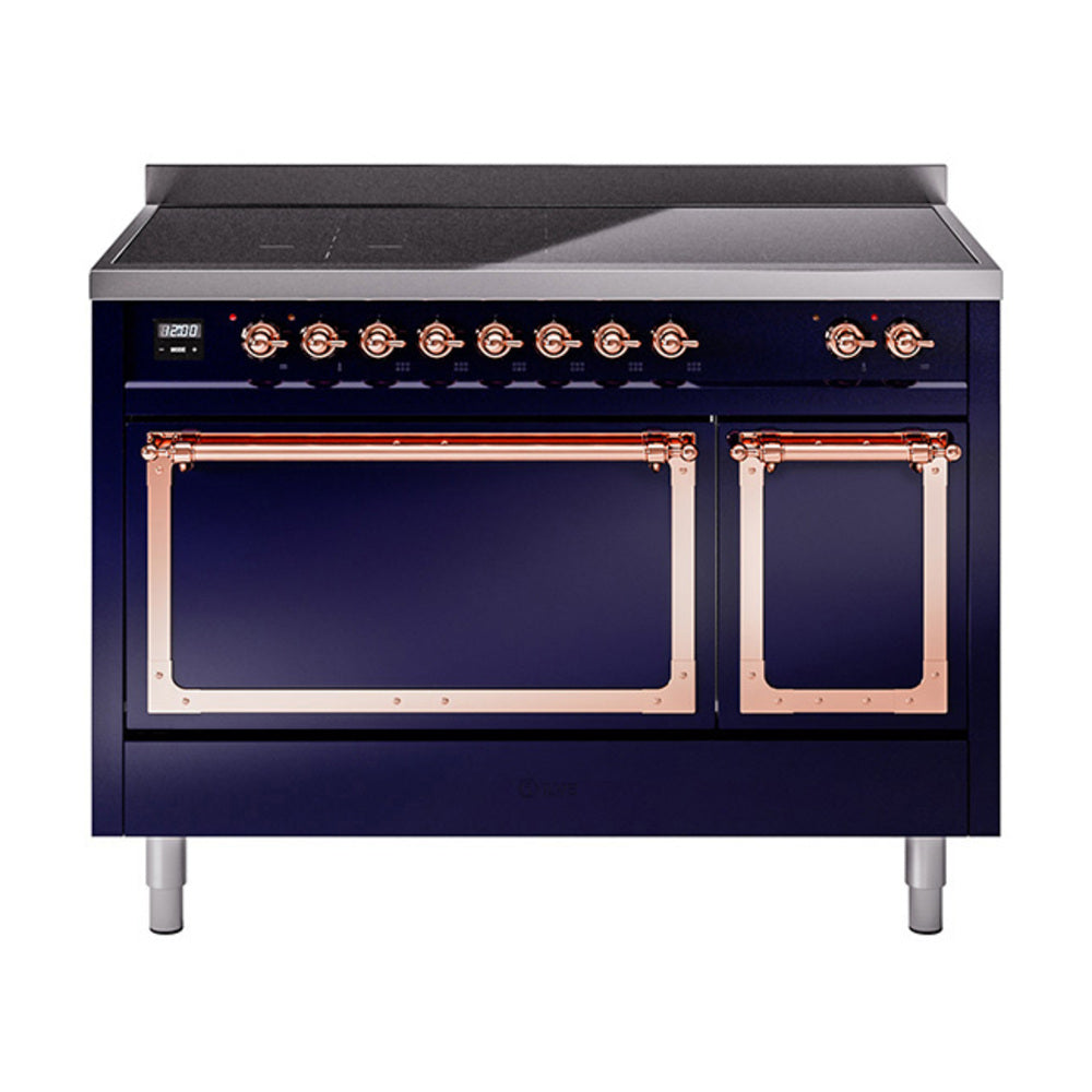 ILVE Nostalgie II Noblesse 48" Induction Freestanding Range with Solid Door UNI486QNMP