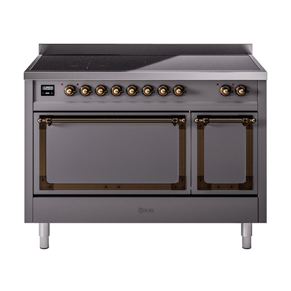 ILVE Nostalgie II Noblesse 48" Induction Freestanding Range with Solid Door UNI486QNMP
