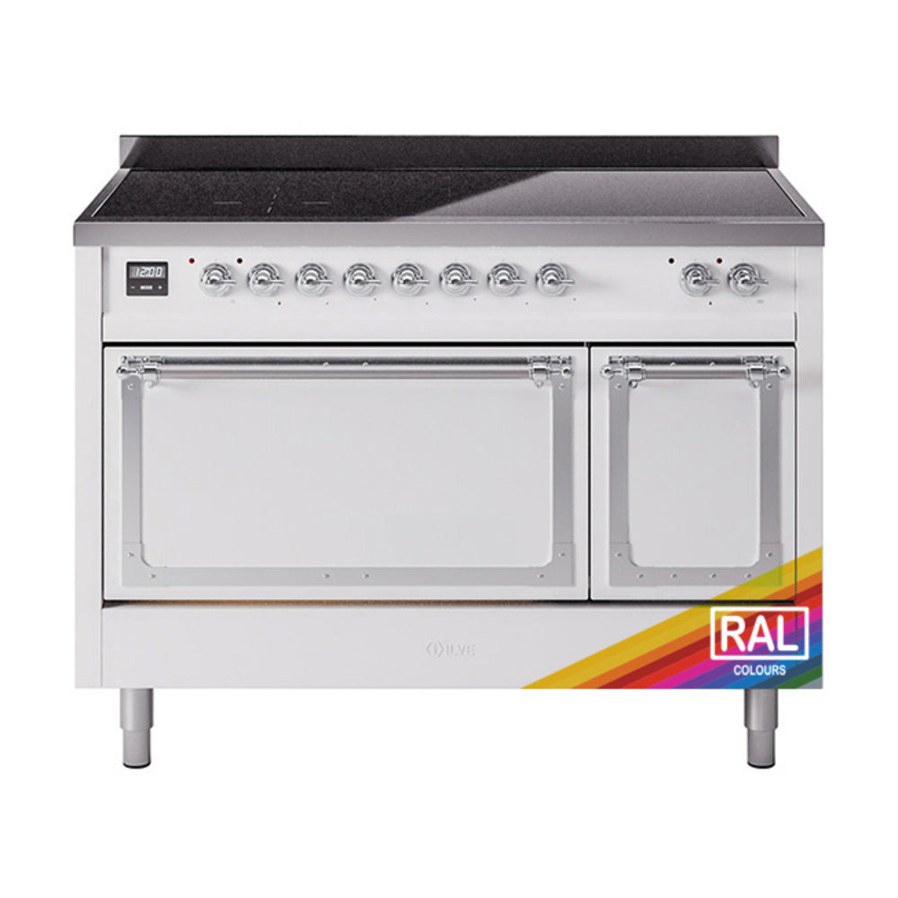 ILVE Nostalgie II Noblesse 48" Induction Freestanding Range with Solid Door UNI486QNMP
