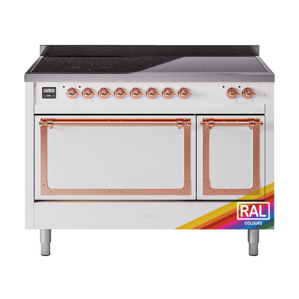ILVE Nostalgie II Noblesse 48" Induction Freestanding Range with Solid Door UNI486QNMP