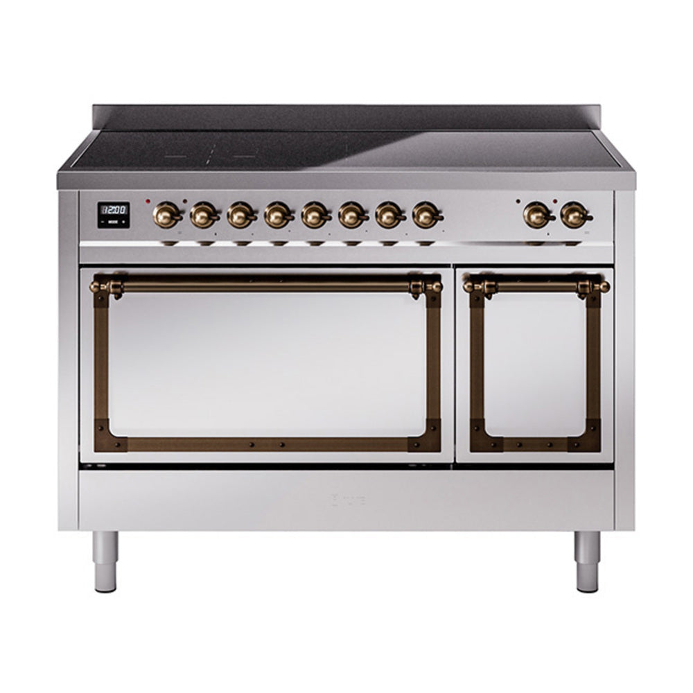 ILVE Nostalgie II Noblesse 48" Induction Freestanding Range with Solid Door UNI486QNMP