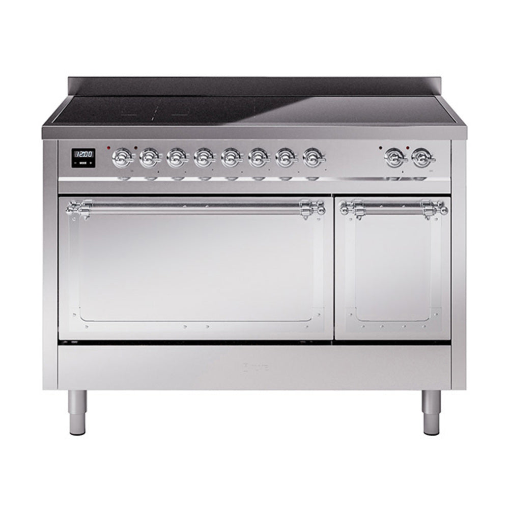 ILVE Nostalgie II Noblesse 48" Induction Freestanding Range with Solid Door UNI486QNMP
