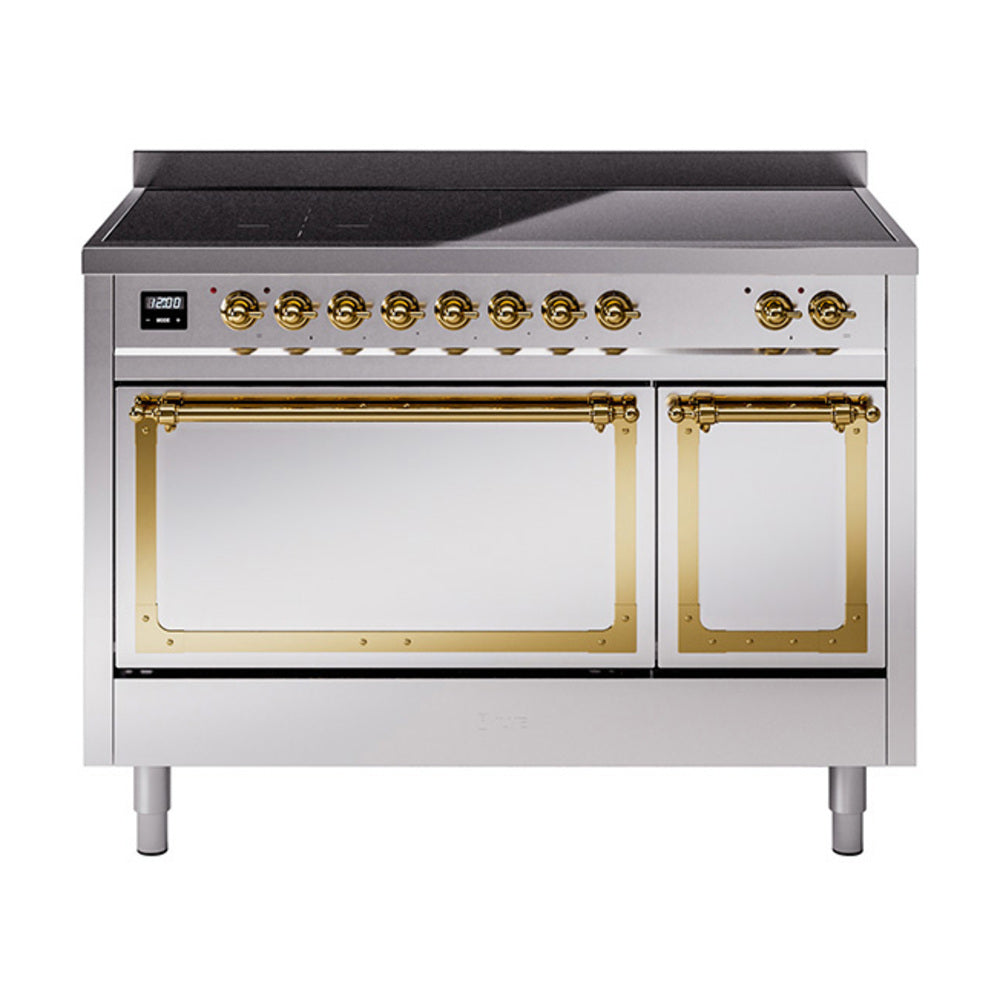ILVE Nostalgie II Noblesse 48" Induction Freestanding Range with Solid Door UNI486QNMP