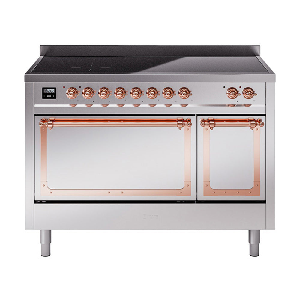 ILVE Nostalgie II Noblesse 48" Induction Freestanding Range with Solid Door UNI486QNMP