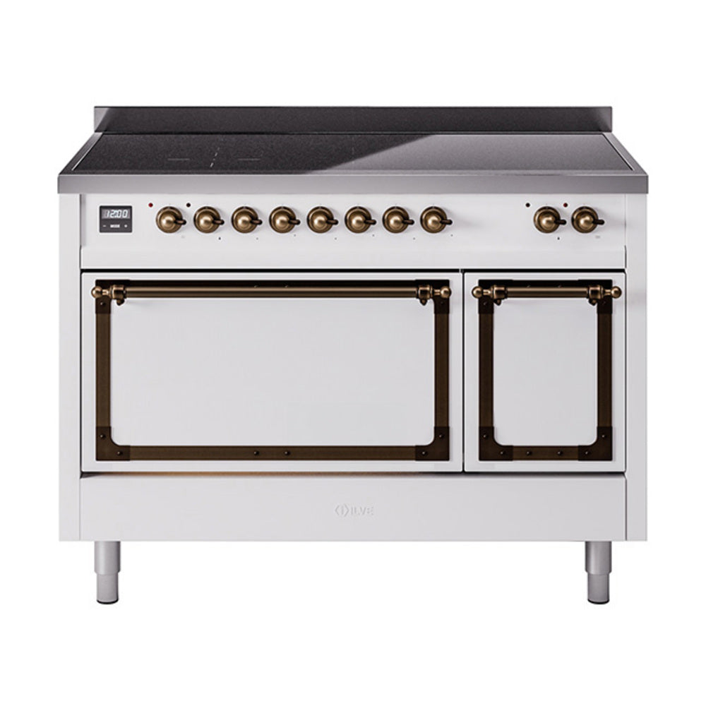 ILVE Nostalgie II Noblesse 48" Induction Freestanding Range with Solid Door UNI486QNMP
