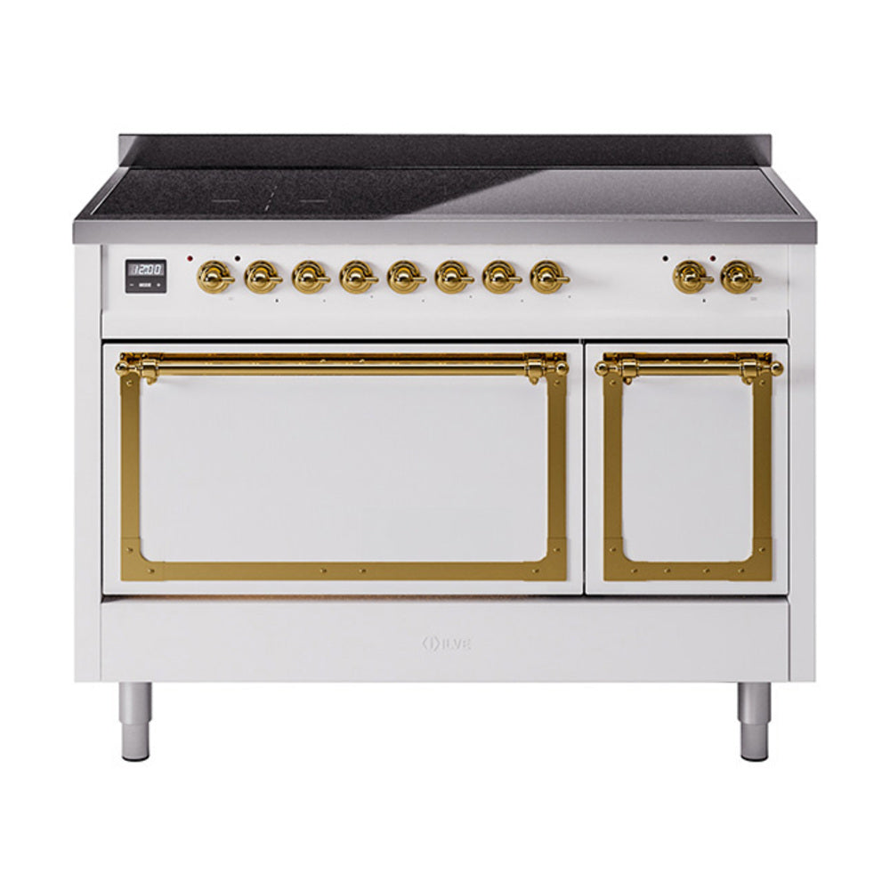 ILVE Nostalgie II Noblesse 48" Induction Freestanding Range with Solid Door UNI486QNMP