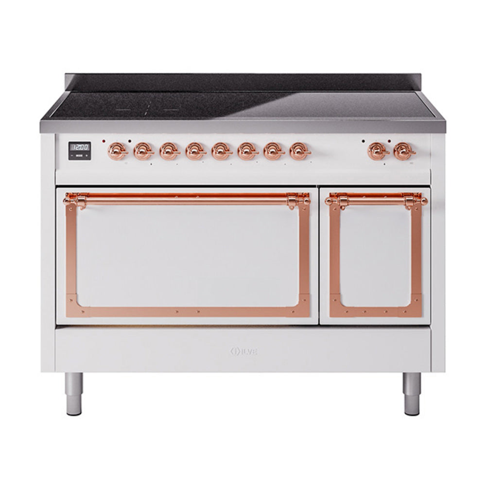 ILVE Nostalgie II Noblesse 48" Induction Freestanding Range with Solid Door UNI486QNMP