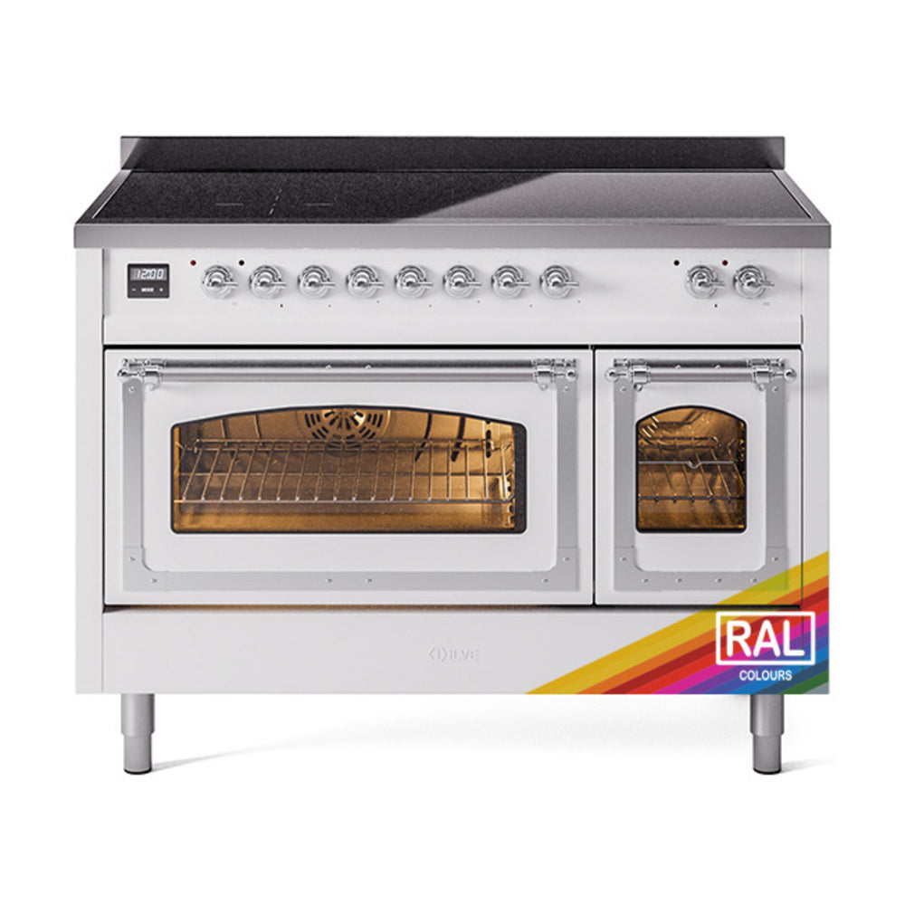 ILVE Nostalgie II Noblesse 48" Induction Freestanding Range with Triple Glass Door UNI486NMP