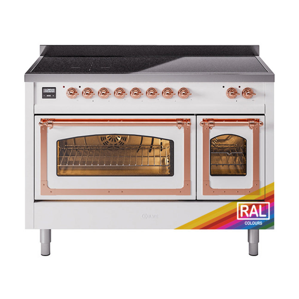 ILVE Nostalgie II Noblesse 48" Induction Freestanding Range with Triple Glass Door UNI486NMP