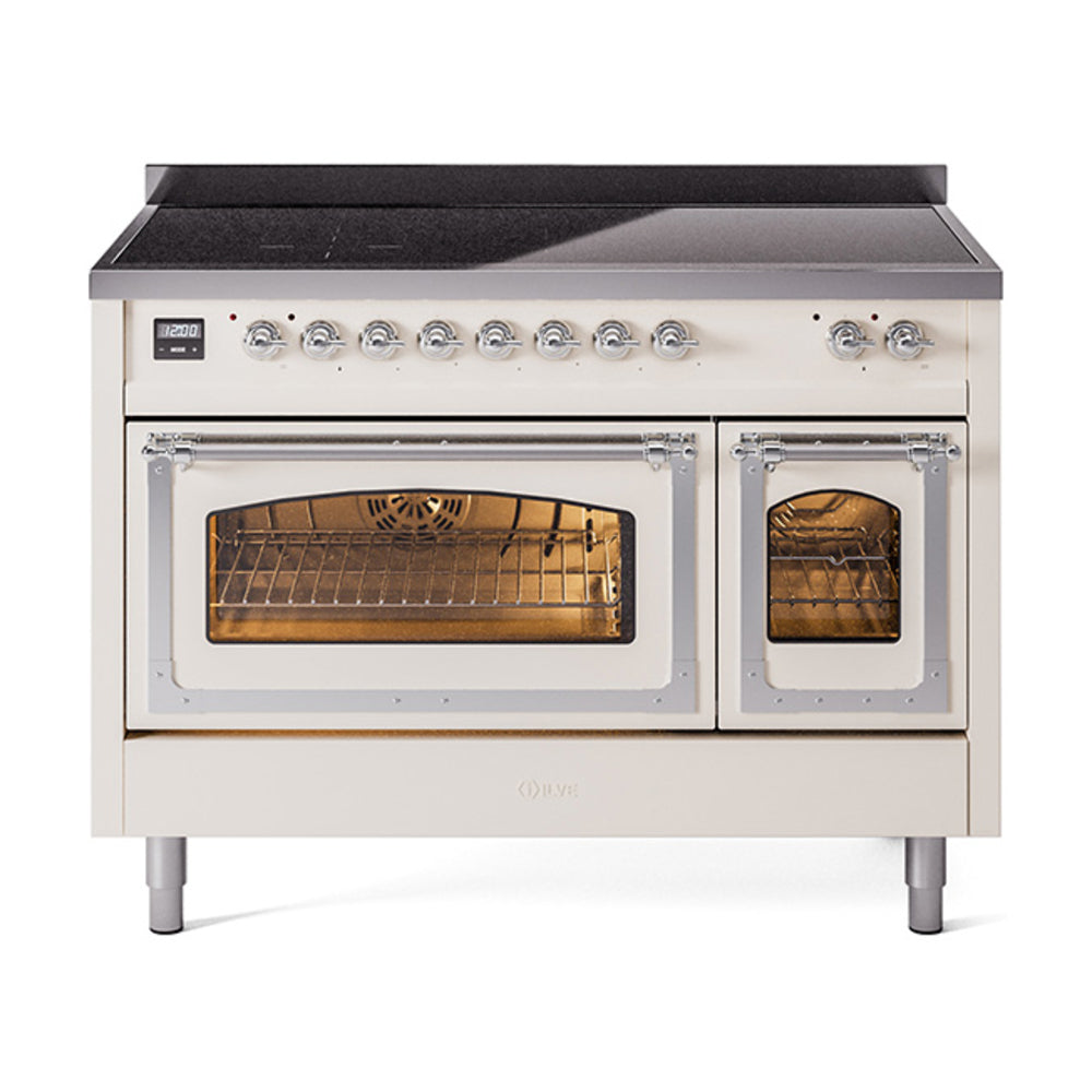ILVE Nostalgie II Noblesse 48" Induction Freestanding Range with Triple Glass Door UNI486NMP