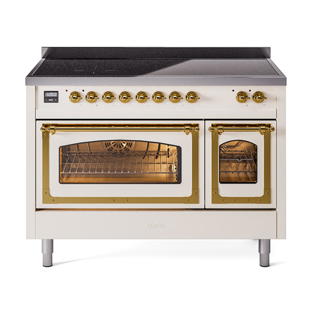 ILVE Nostalgie II Noblesse 48" Induction Freestanding Range with Triple Glass Door UNI486NMP