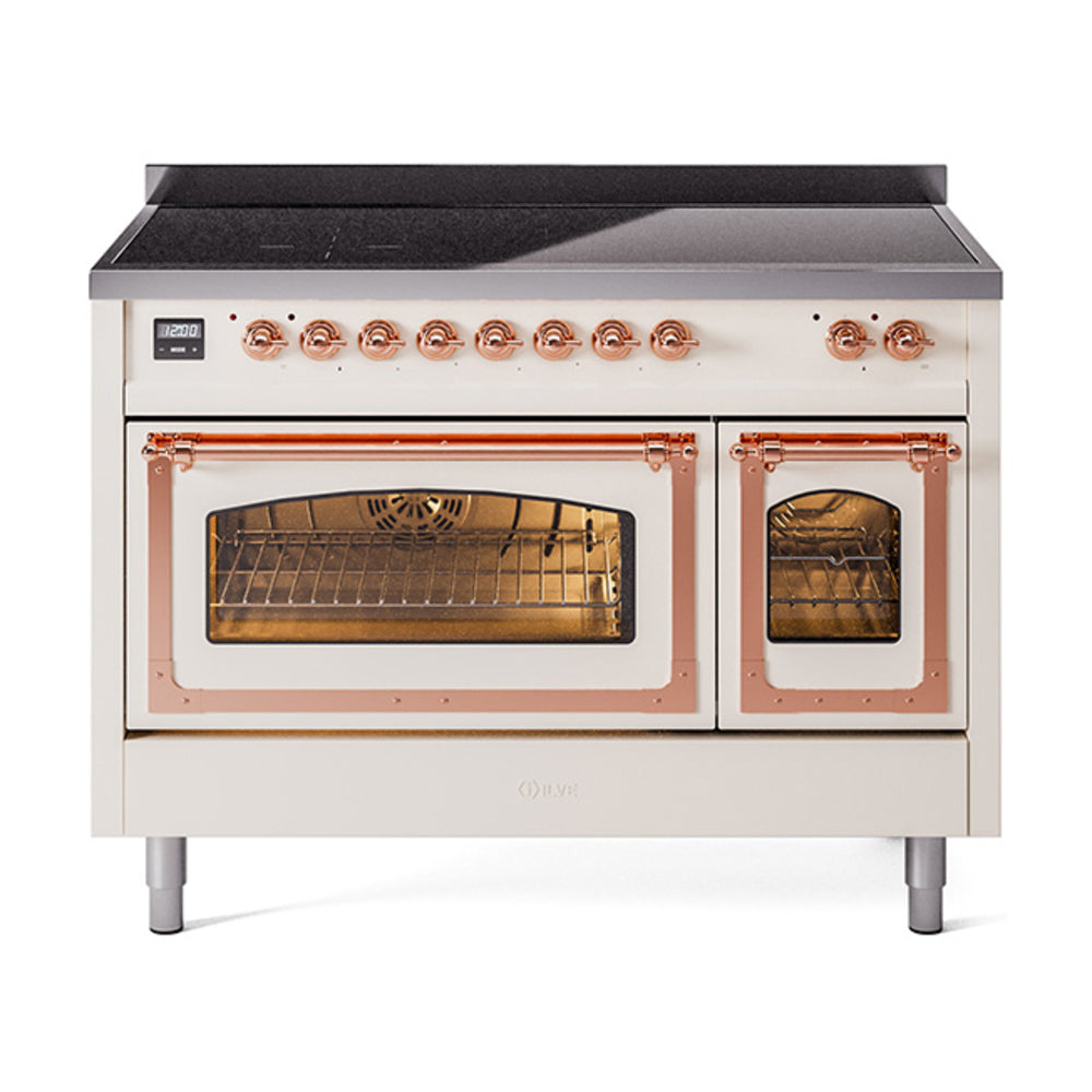 ILVE Nostalgie II Noblesse 48" Induction Freestanding Range with Triple Glass Door UNI486NMP