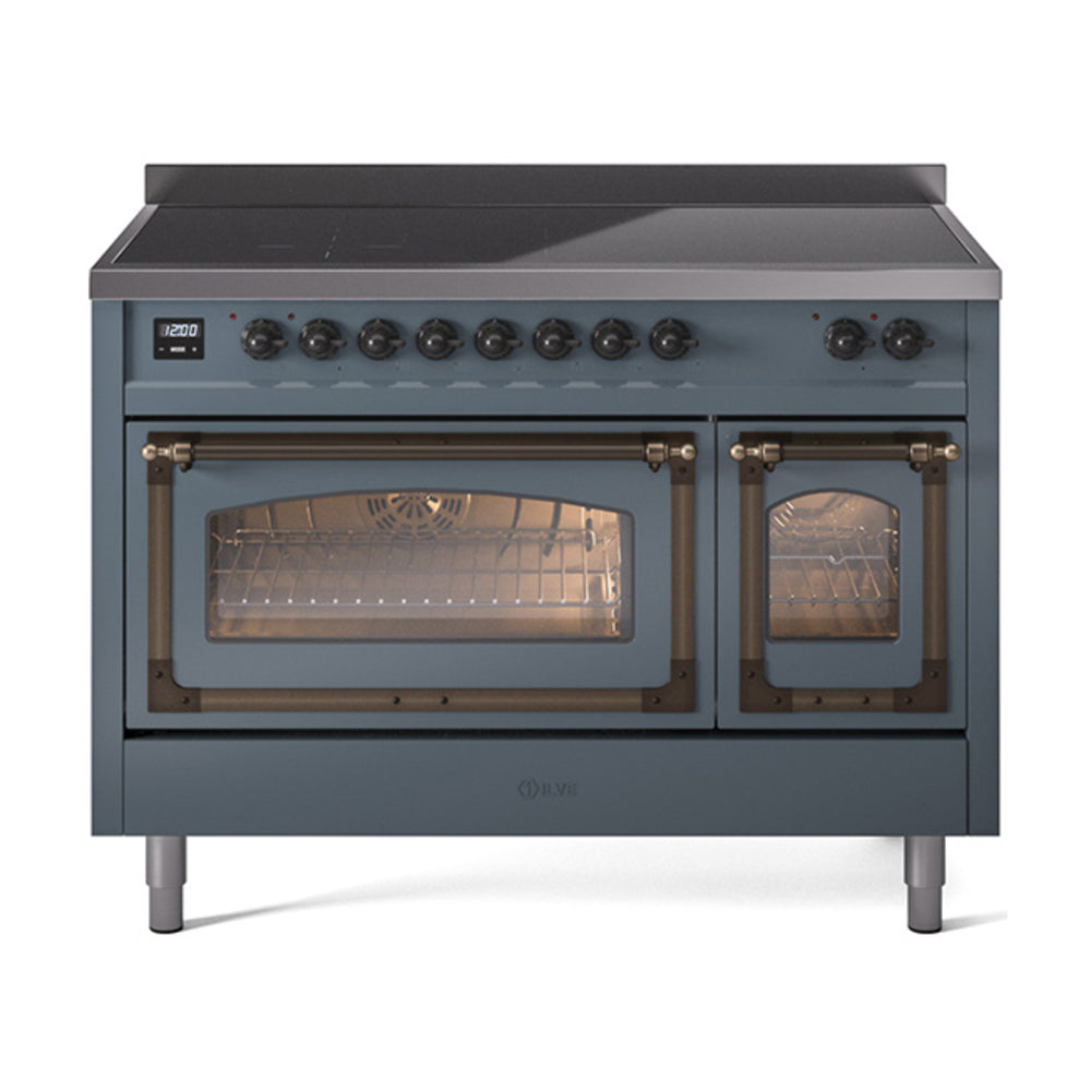 ILVE Nostalgie II Noblesse 48" Induction Freestanding Range with Triple Glass Door UNI486NMP