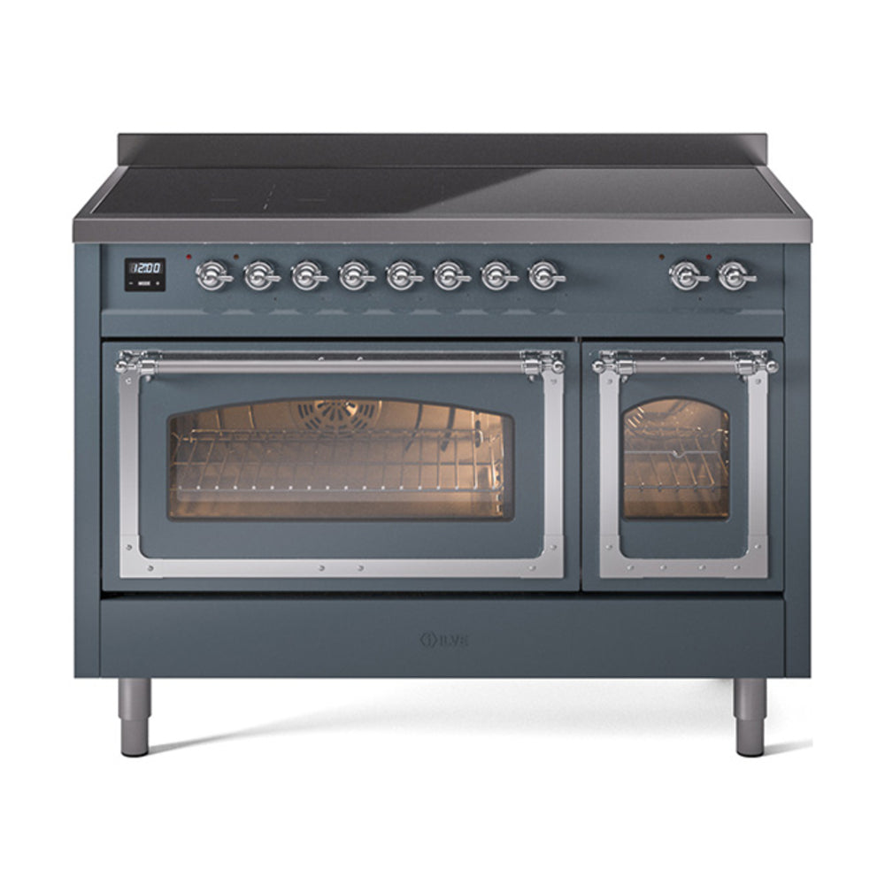 ILVE Nostalgie II Noblesse 48" Induction Freestanding Range with Triple Glass Door UNI486NMP