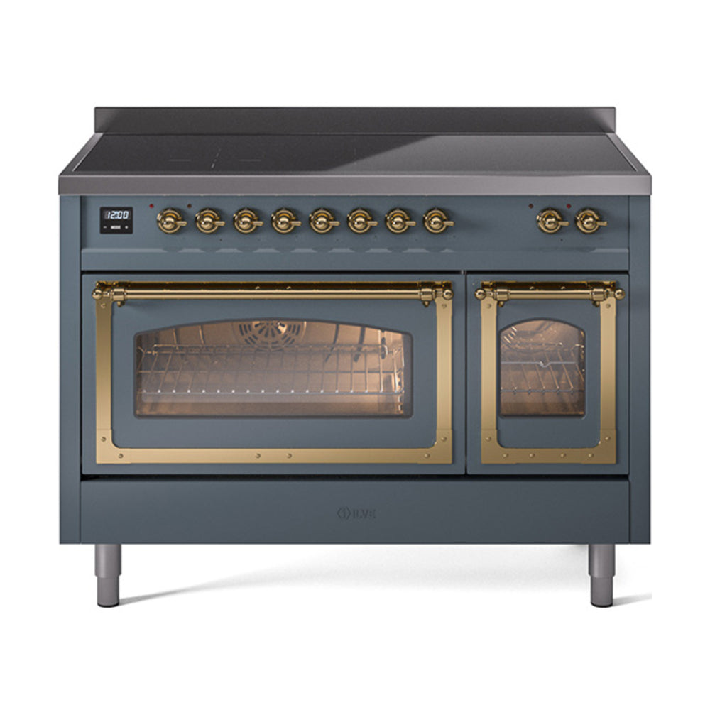 ILVE Nostalgie II Noblesse 48" Induction Freestanding Range with Triple Glass Door UNI486NMP
