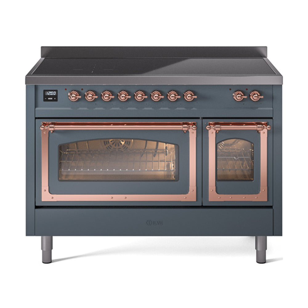 ILVE Nostalgie II Noblesse 48" Induction Freestanding Range with Triple Glass Door UNI486NMP