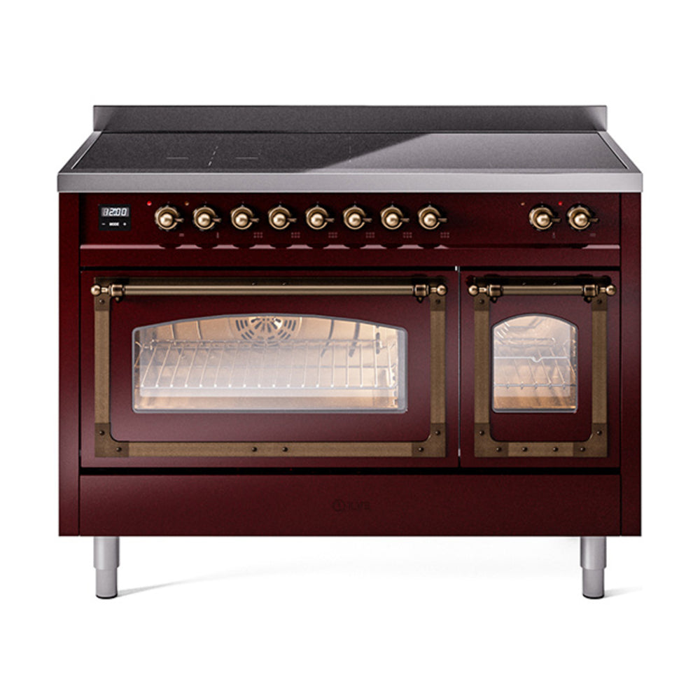 ILVE Nostalgie II Noblesse 48" Induction Freestanding Range with Triple Glass Door UNI486NMP