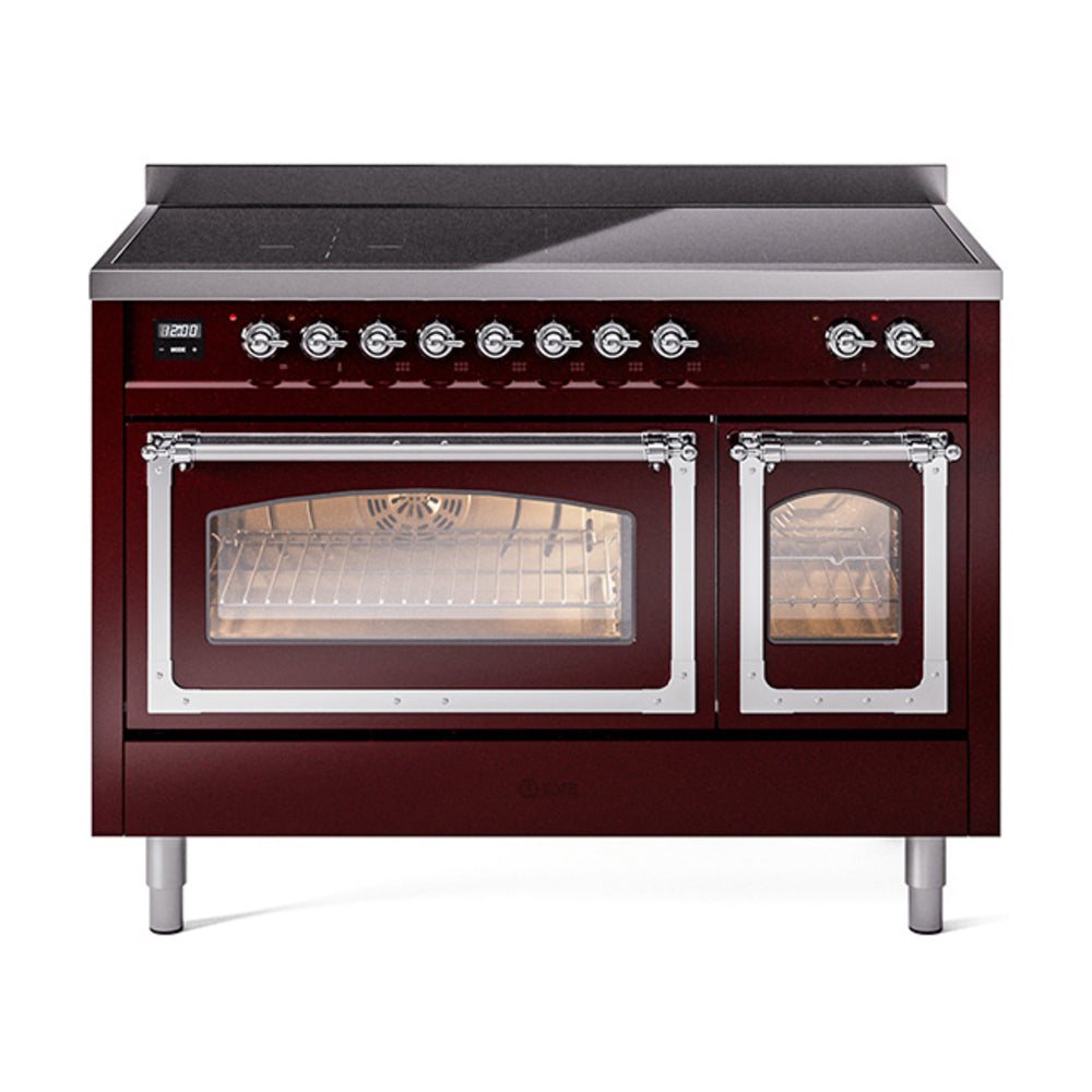 ILVE Nostalgie II Noblesse 48" Induction Freestanding Range with Triple Glass Door UNI486NMP