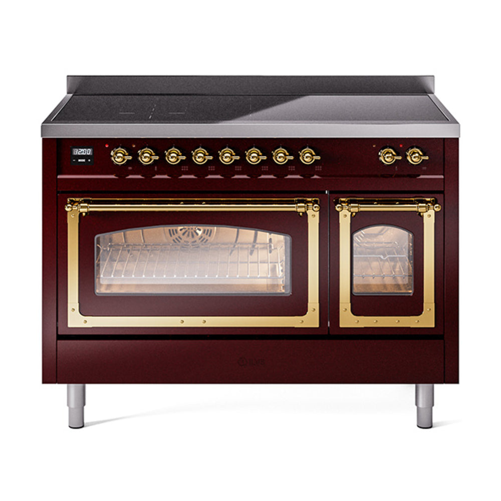ILVE Nostalgie II Noblesse 48" Induction Freestanding Range with Triple Glass Door UNI486NMP