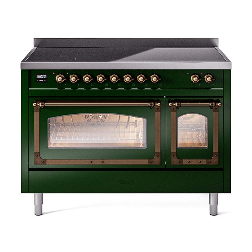 ILVE Nostalgie II Noblesse 48" Induction Freestanding Range with Triple Glass Door UNI486NMP