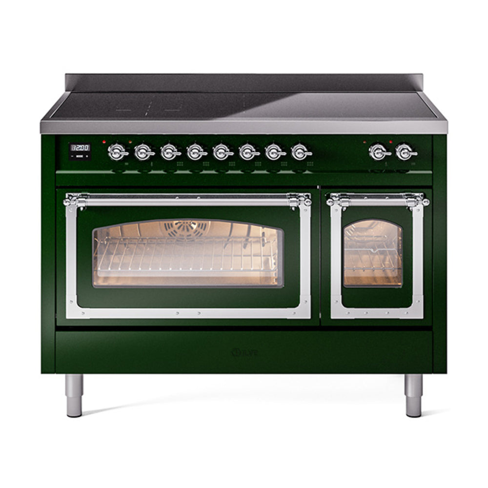 ILVE Nostalgie II Noblesse 48" Induction Freestanding Range with Triple Glass Door UNI486NMP