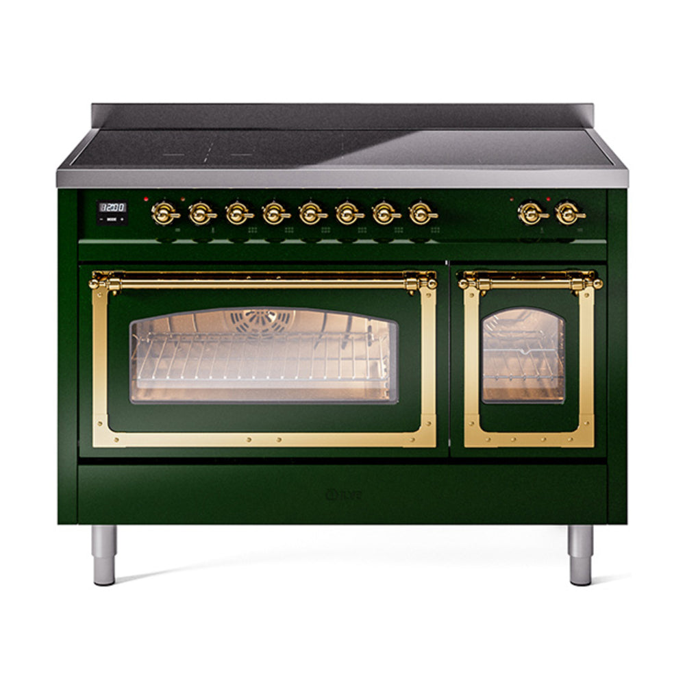 ILVE Nostalgie II Noblesse 48" Induction Freestanding Range with Triple Glass Door UNI486NMP