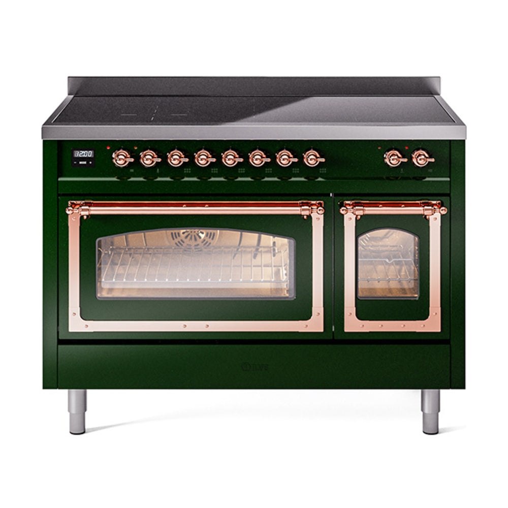 ILVE Nostalgie II Noblesse 48" Induction Freestanding Range with Triple Glass Door UNI486NMP