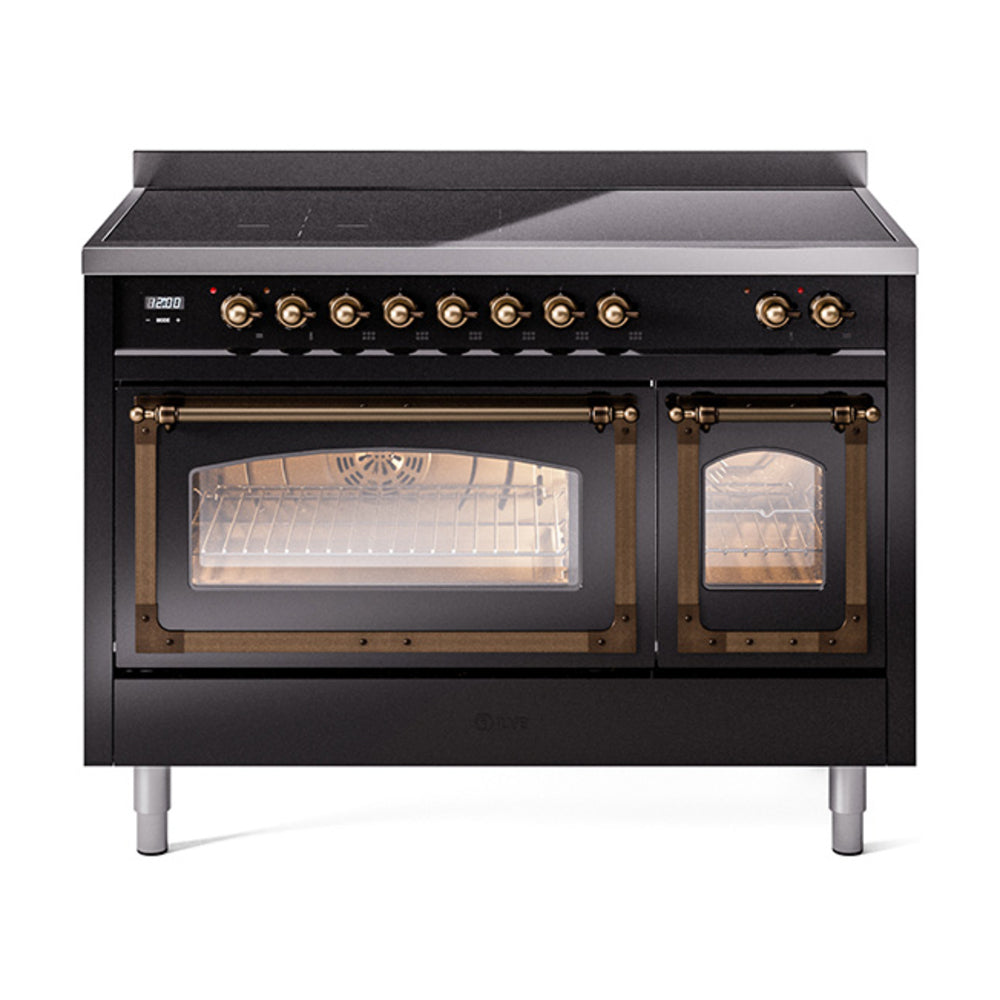 ILVE Nostalgie II Noblesse 48" Induction Freestanding Range with Triple Glass Door UNI486NMP