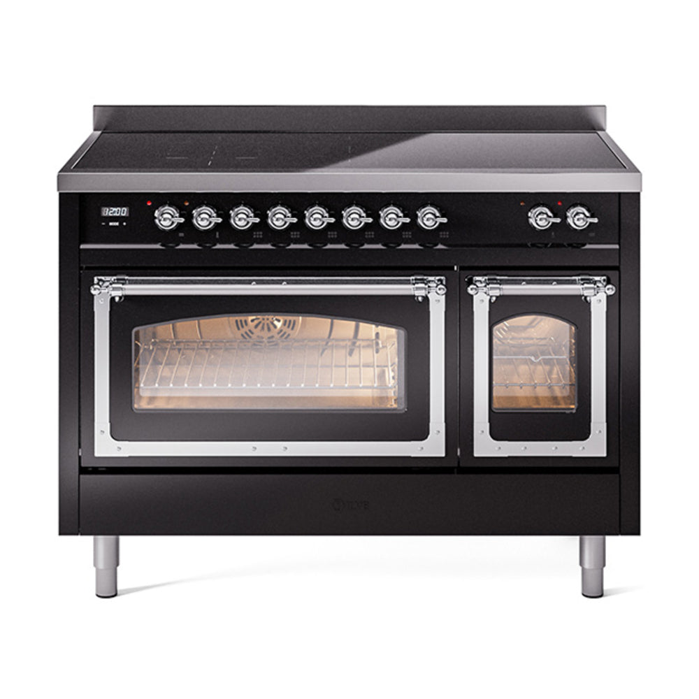 ILVE Nostalgie II Noblesse 48" Induction Freestanding Range with Triple Glass Door UNI486NMP