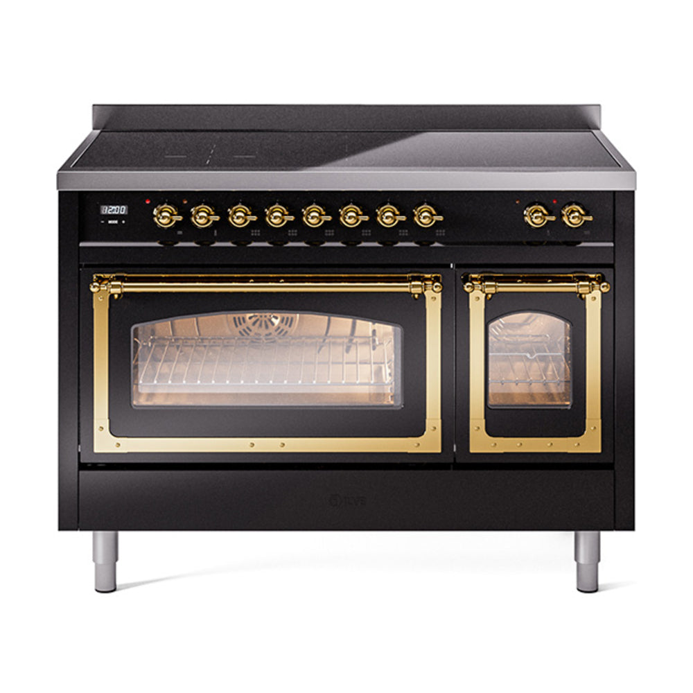 ILVE Nostalgie II Noblesse 48" Induction Freestanding Range with Triple Glass Door UNI486NMP